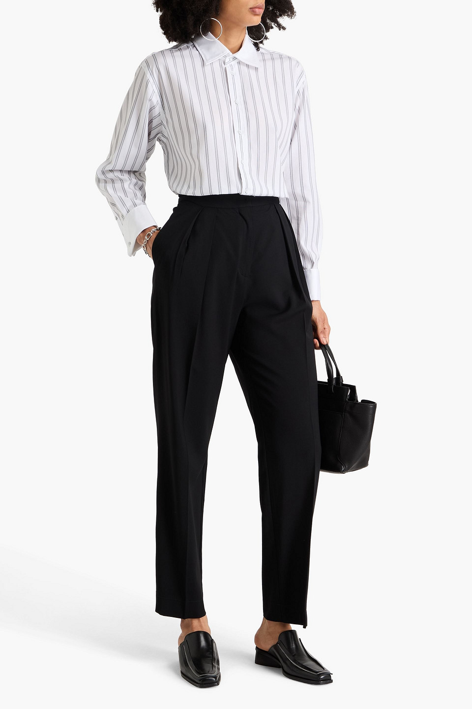 Rag & Bone Diana Striped Cotton Shirt In White