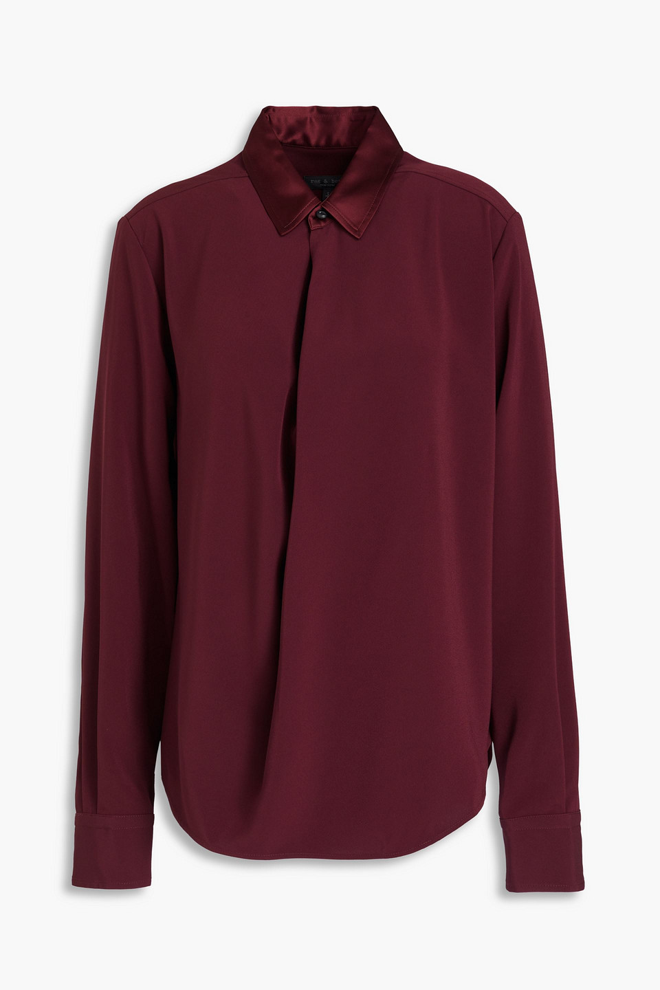 Rag & Bone Phillipa Draped Long-sleeve Blouse In Burgundy