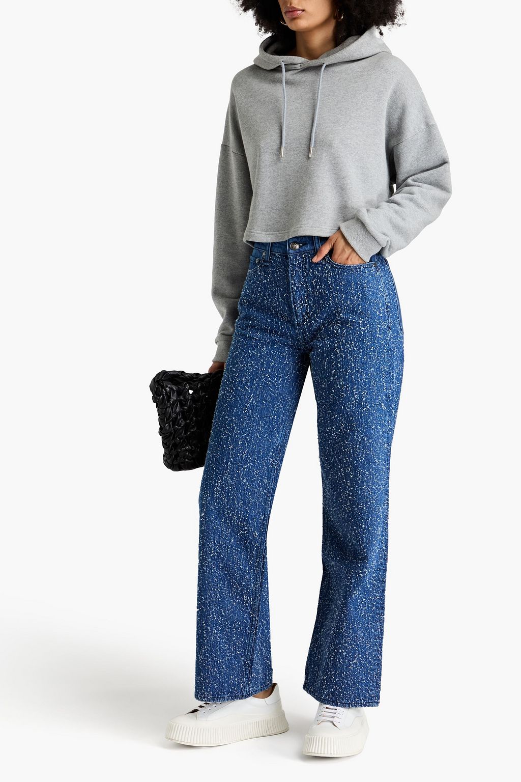 RAG & BONE جينز "لوجان" بأرجل واسعة وبخصر مرتفع من التويد