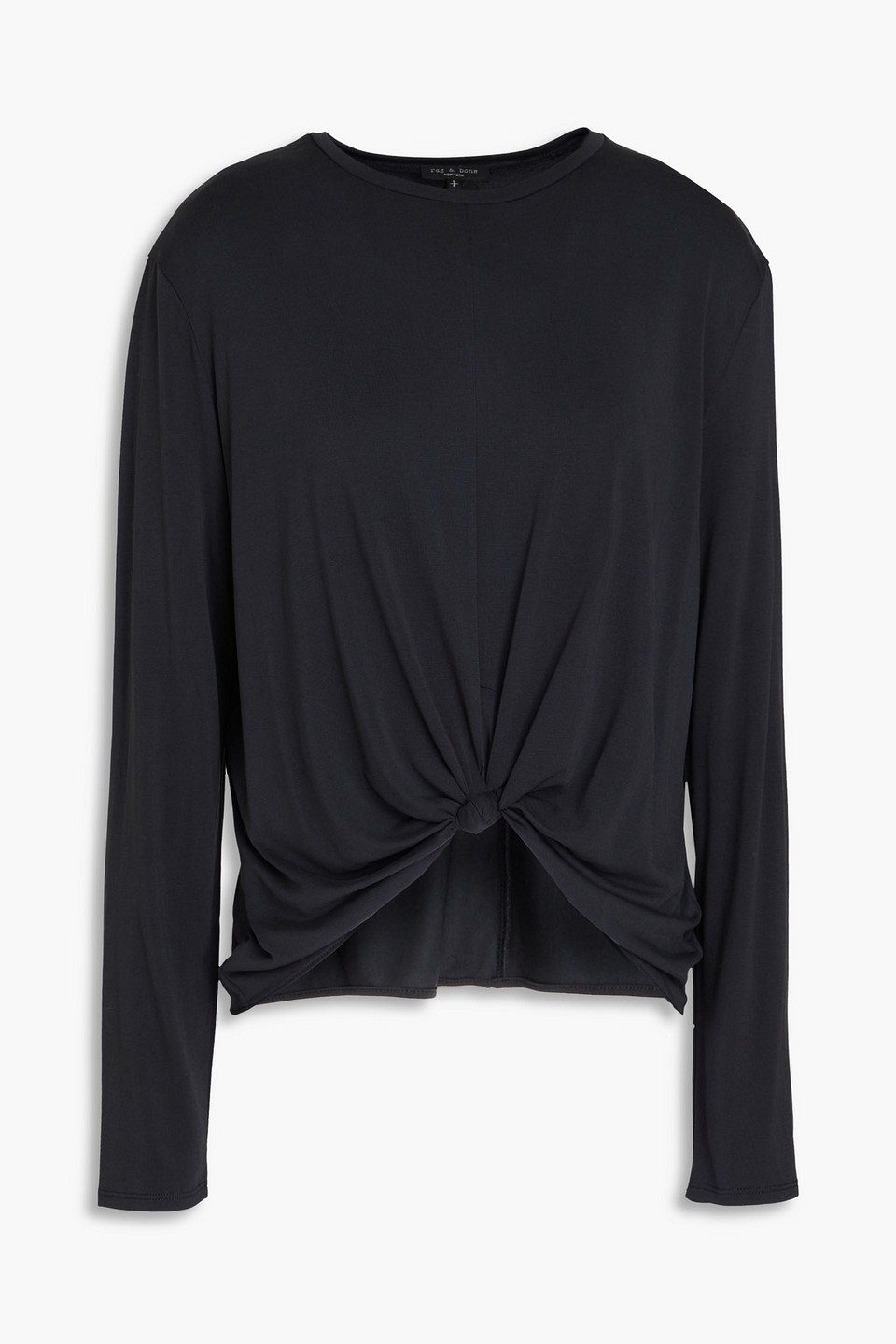 Rag & Bone Women's Jenna Knotted Long-sleeve Top In Black
