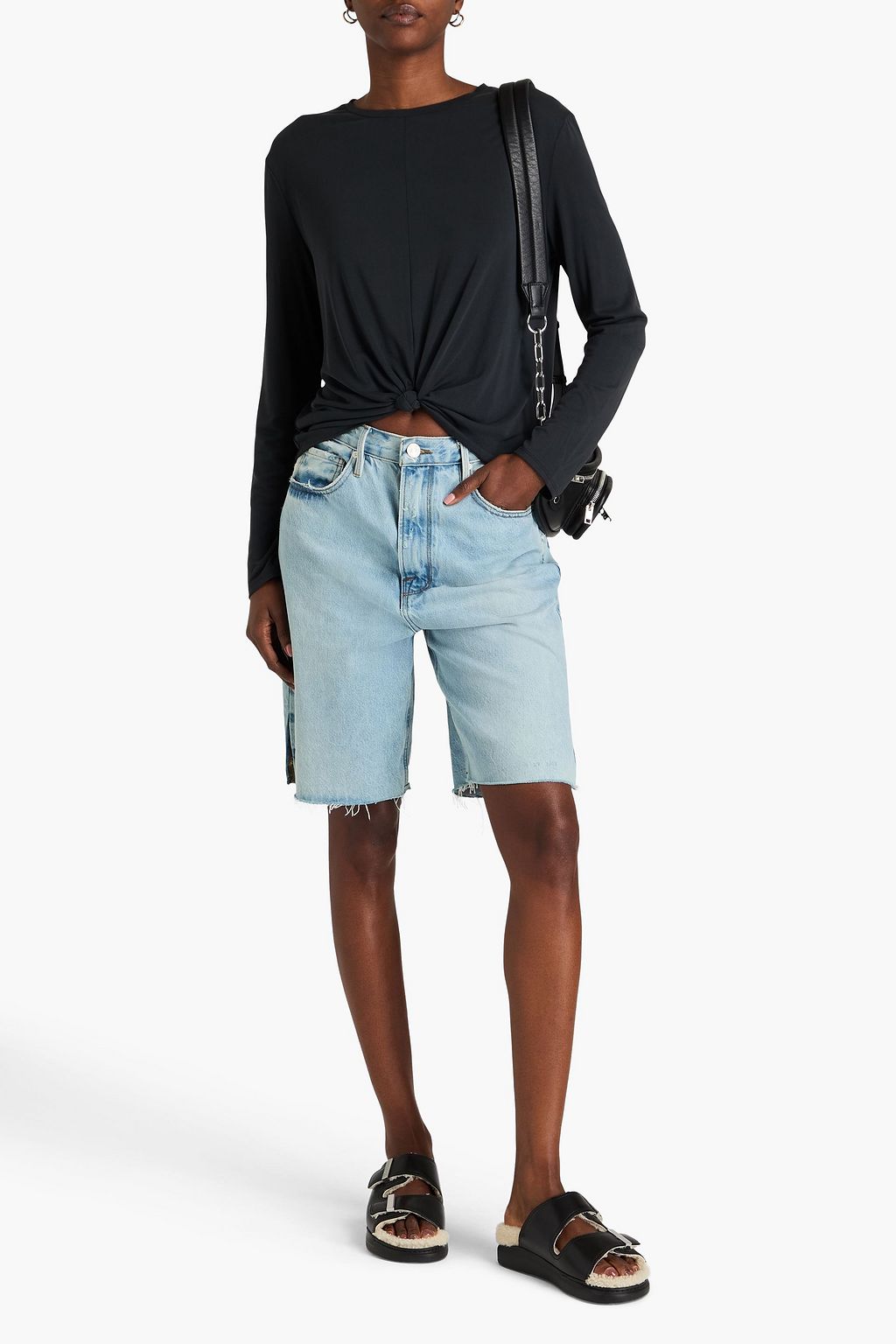 RAG & BONE Jenna knotted modal-blend jersey top