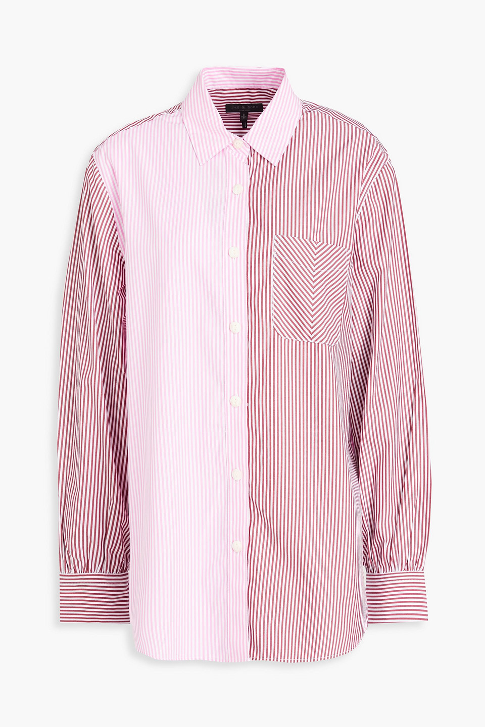 rag & bone - Maxine striped cotton-poplin shirt - Pink - M