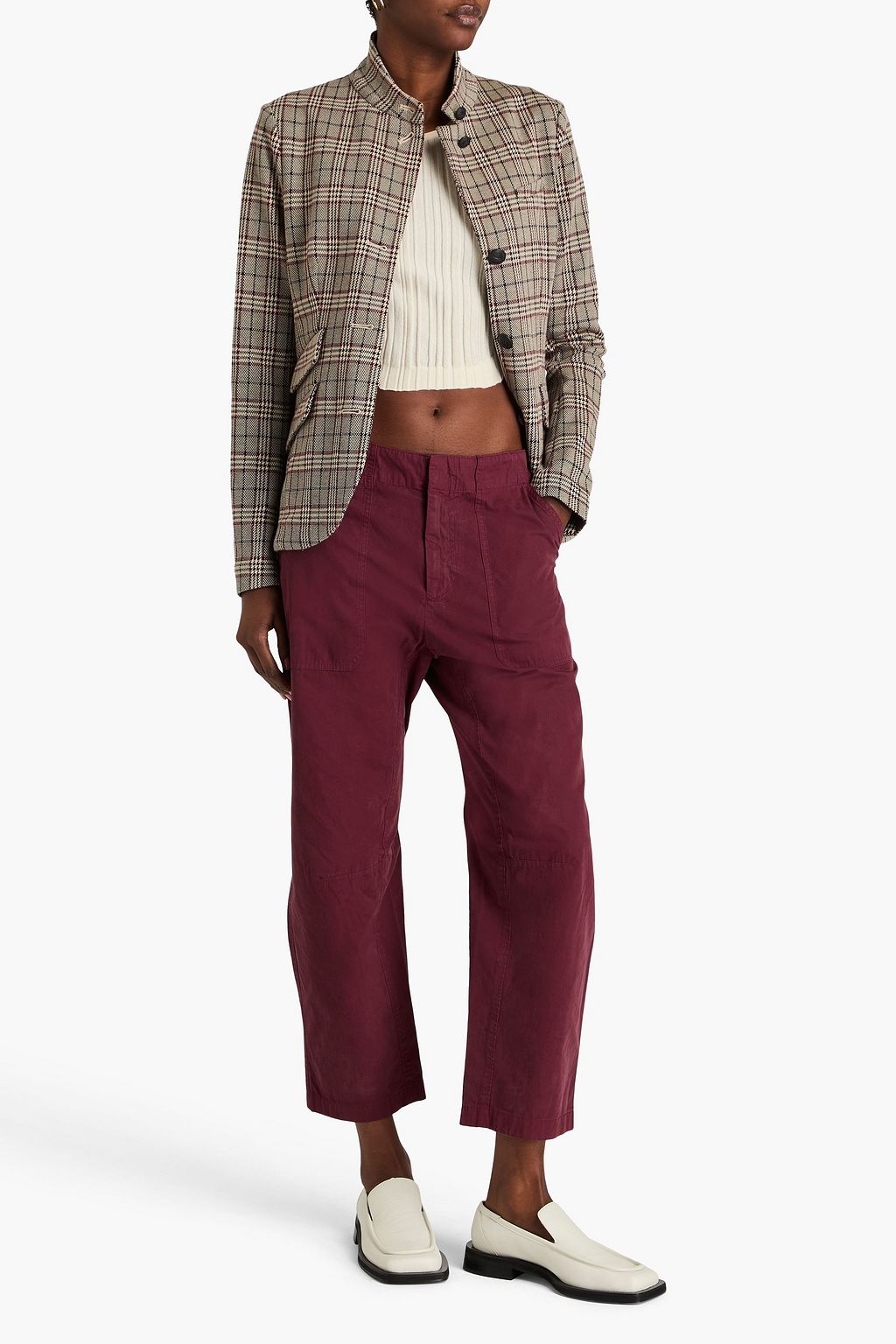 RAG & BONE بليزر من الجاكار المصنوع من مزيج من القطن بنقشة المربعات