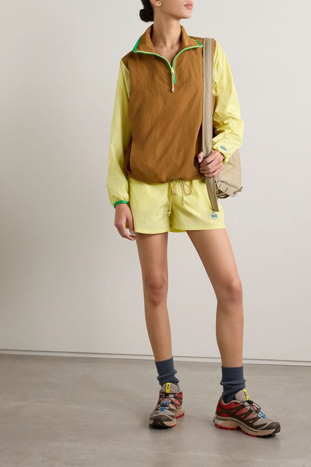 TORY BURCH Colorblock crinkledshell jacket THE