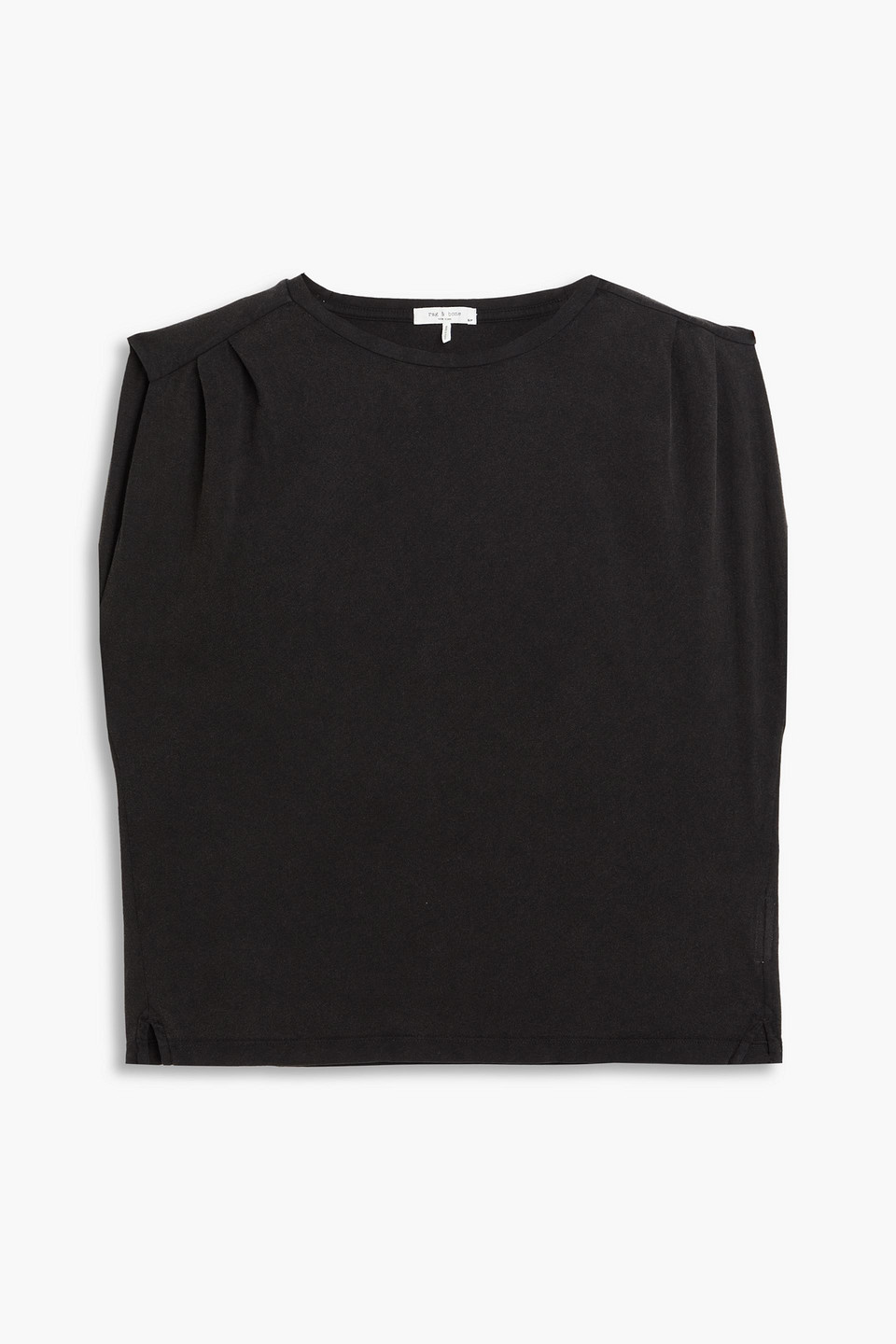 Rag & Bone Mica Ruched Cotton-jersey T-shirt In Black