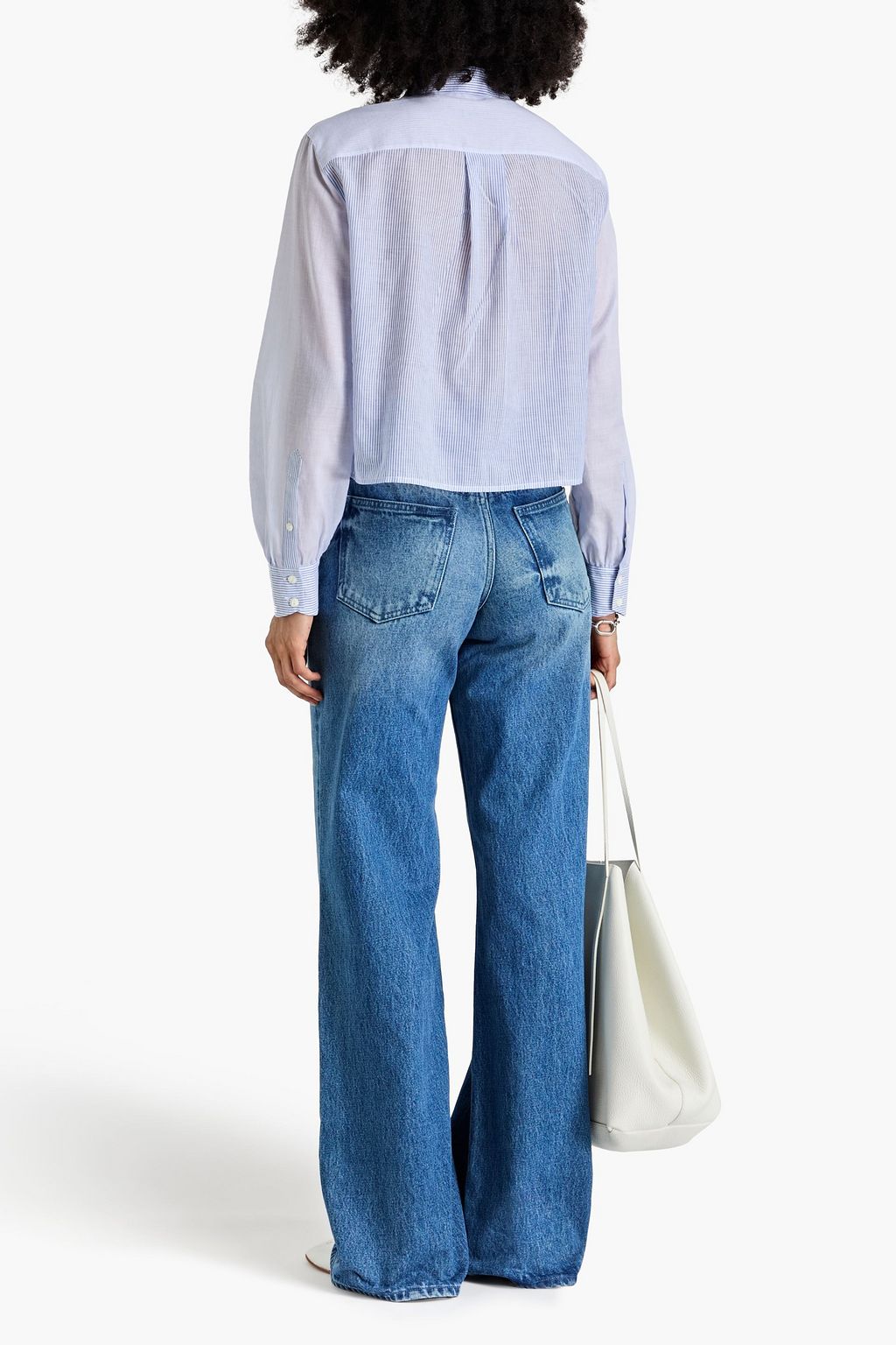 RAG & BONE قميص قصير "ماكسين" من القطن بتصميم مخطط