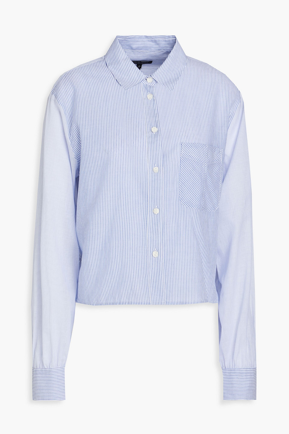 Rag & Bone Women's Maxine Lightweight Cropped Shirt In Blue Multi Stripe