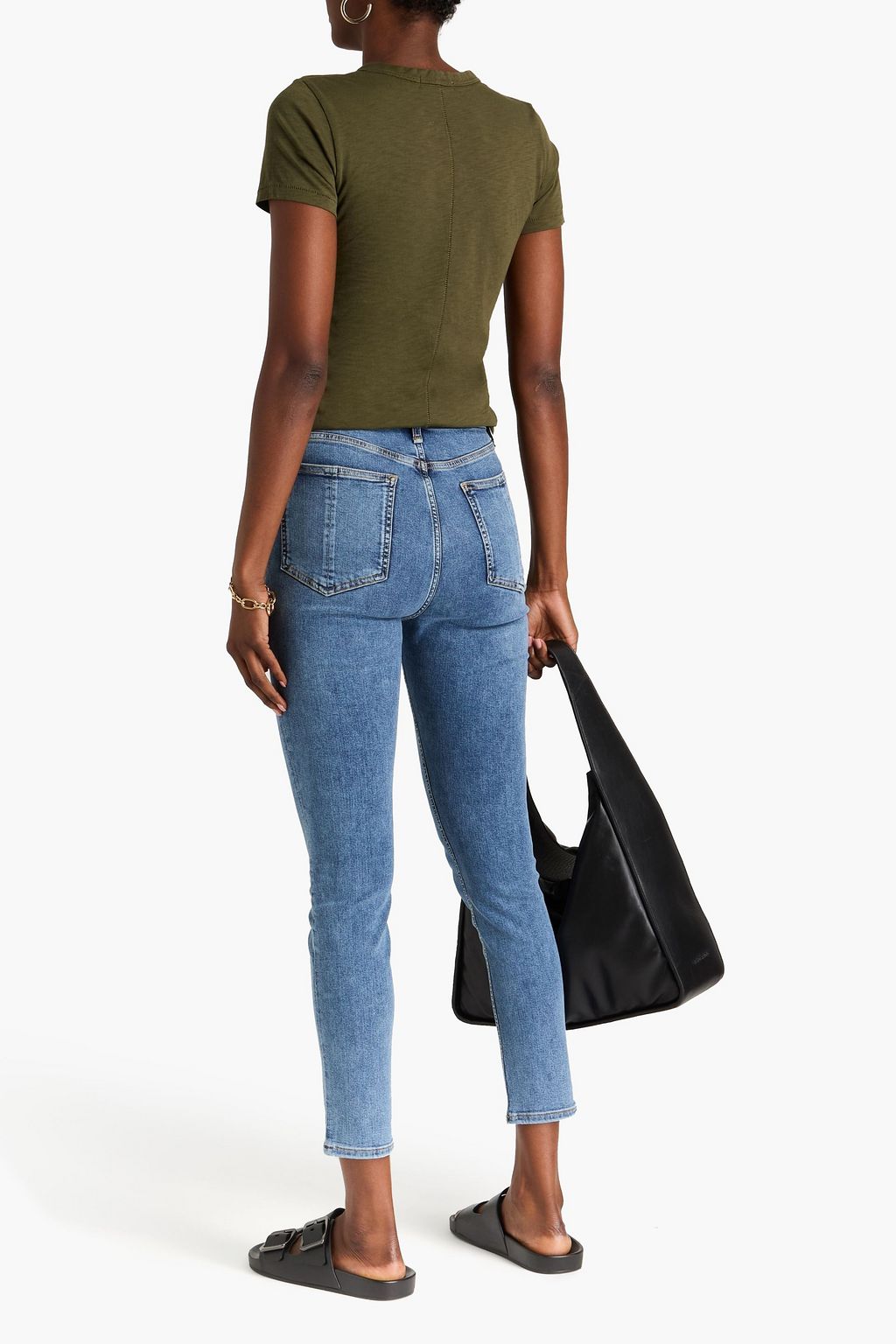 RAG & BONE ピマコットンジャージー Tシャツ スラブ アップリケ付き
