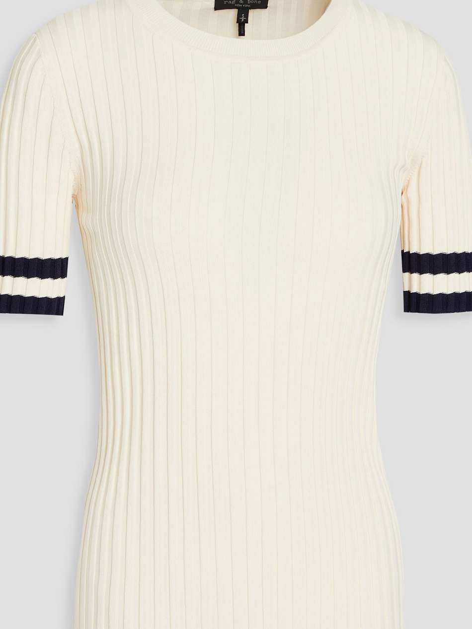 madison striped ribbed-knit top