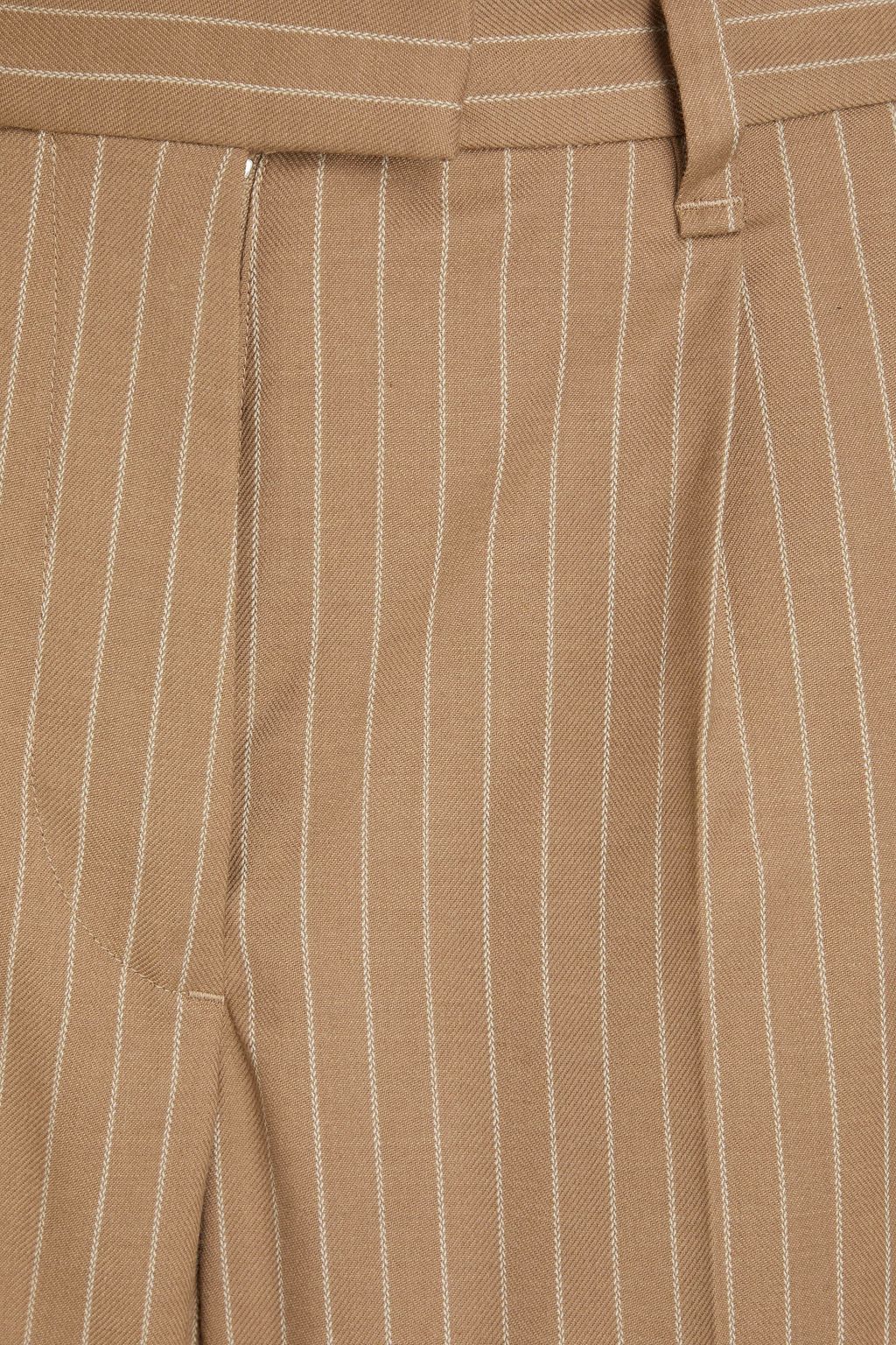RAG & BONE بنطال Marianne من التويل المطاط بأرجل واسعة وبتصميم مخطط مزين بكسرات