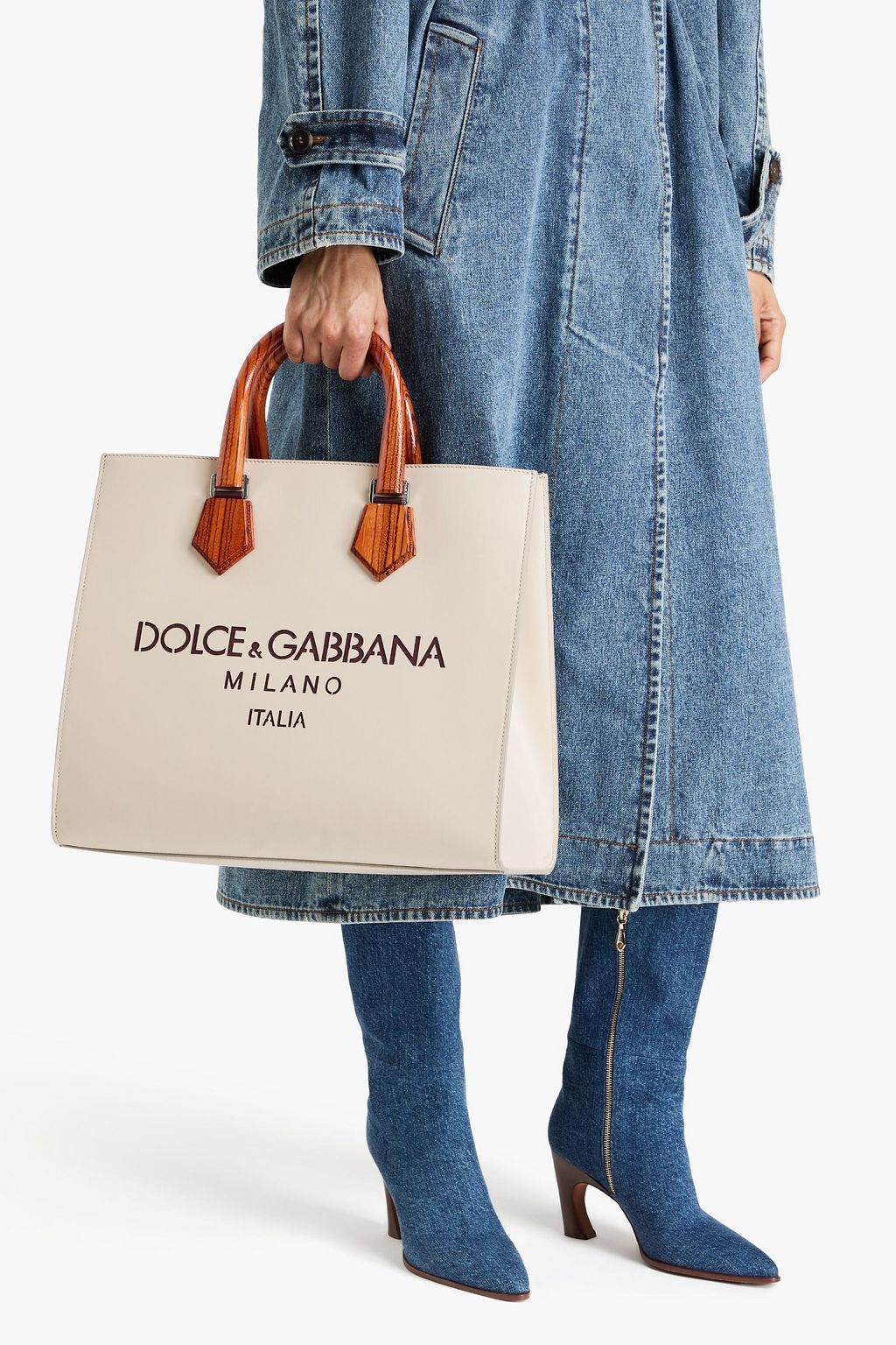 DOLCE&GABBANA Laser-cut leather tote