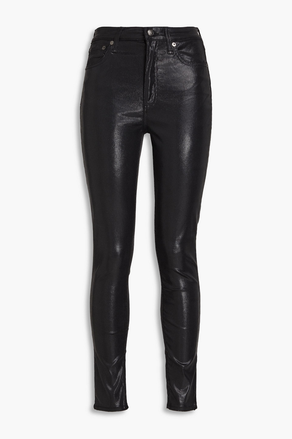 Nina coated high-rise skinny jeans