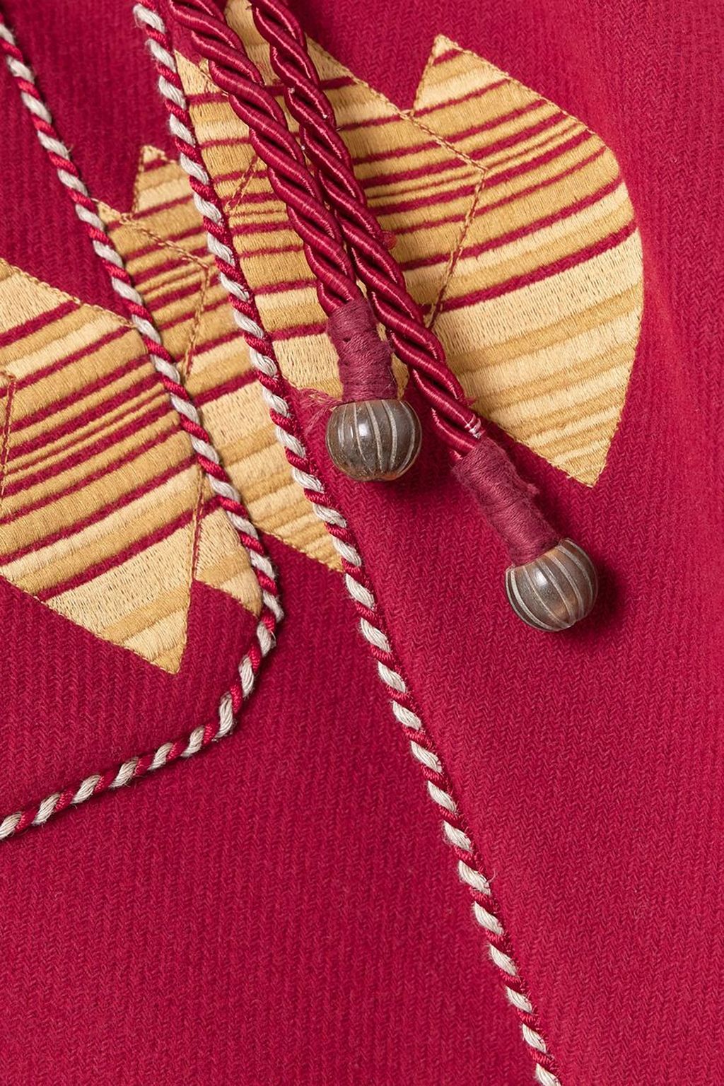 FORTELA ウール混ツイル コート 刺繍入り