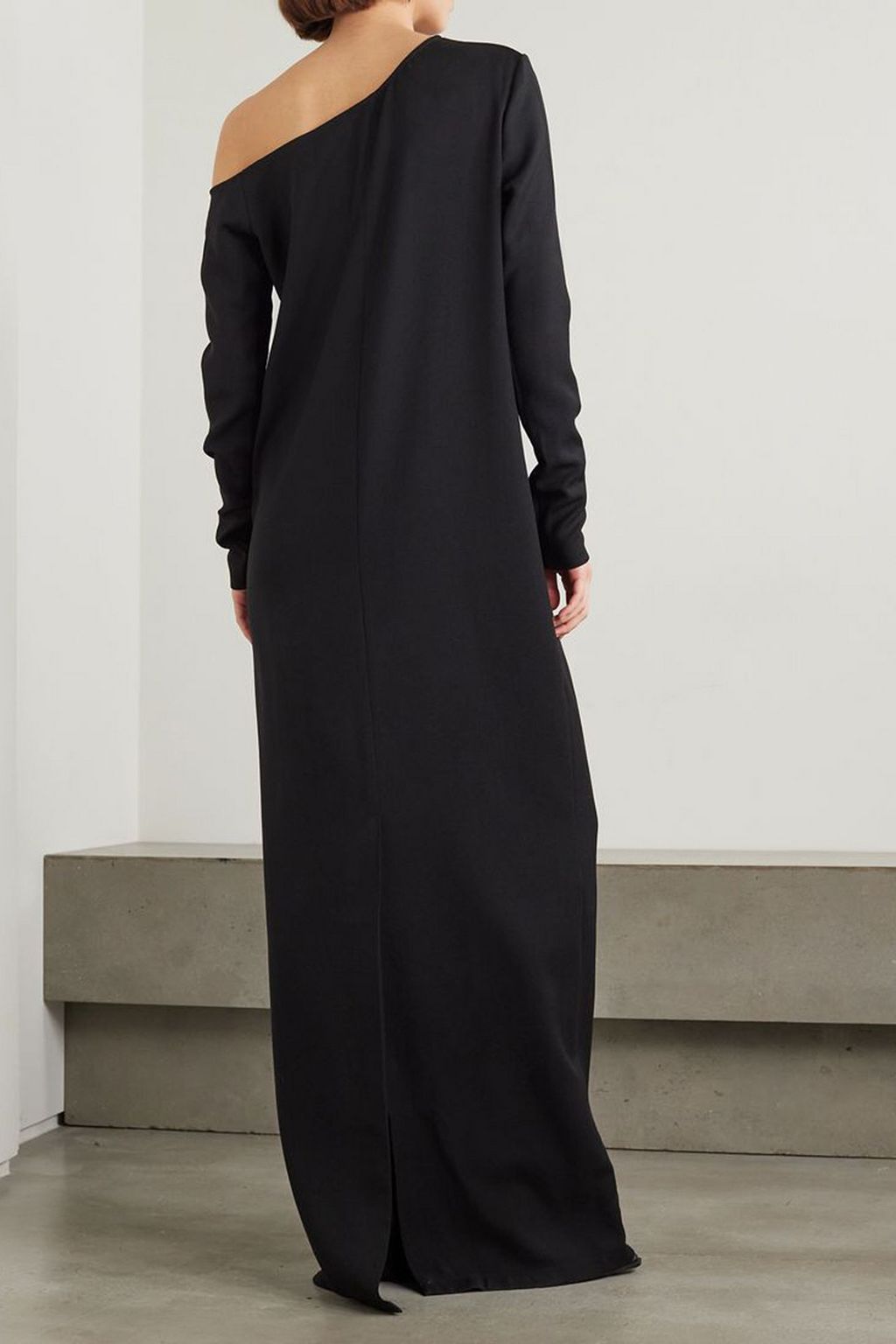 BEARE PARK One-shoulder wool-crepe maxi dress