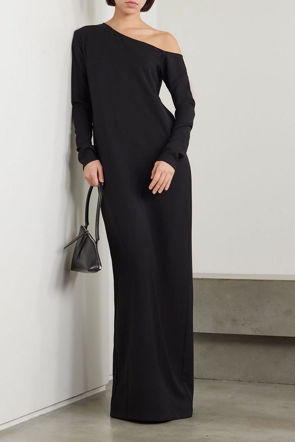 BEARE PARK One-shoulder wool-crepe maxi dress