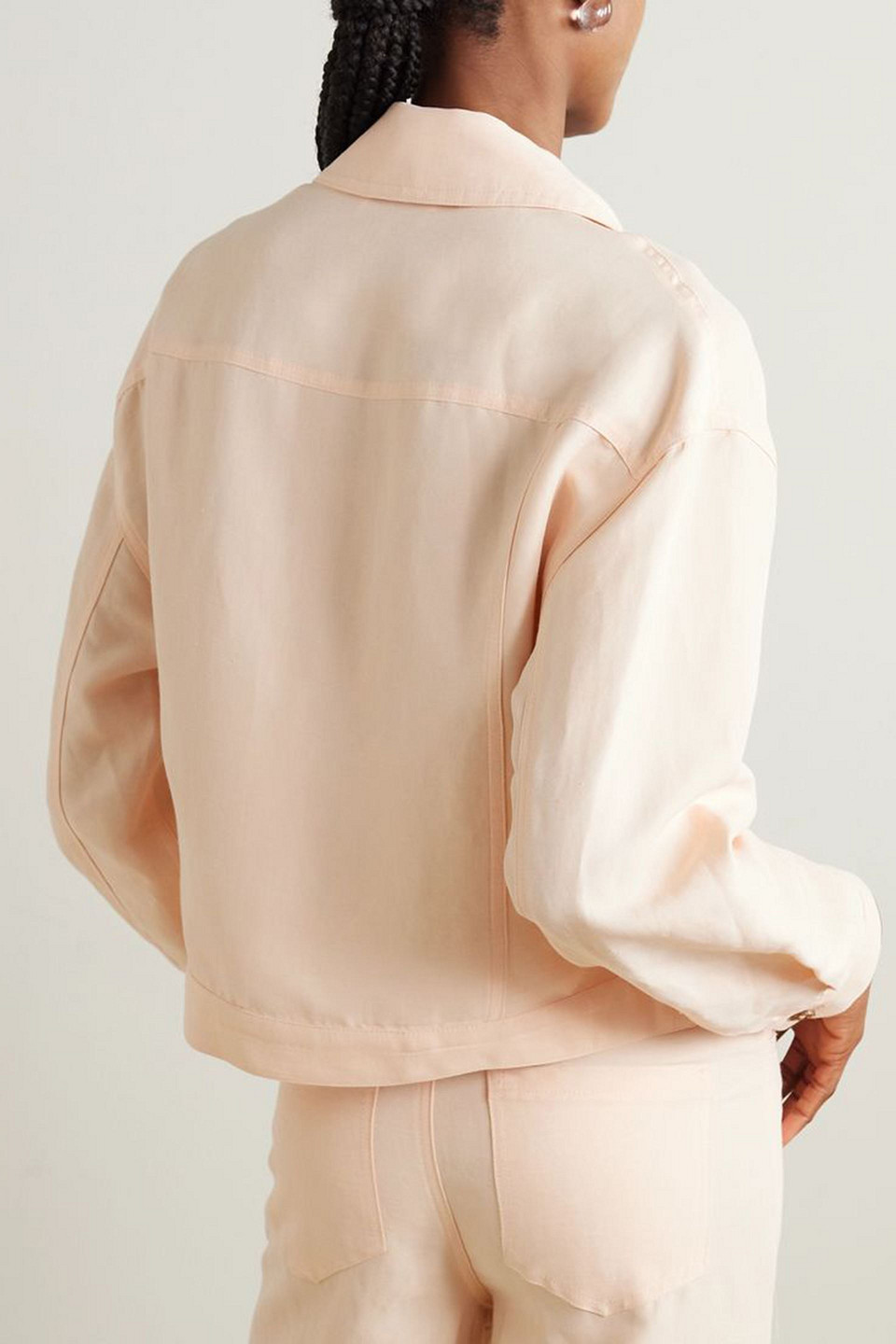 Loulou Studio Kerria Dupioni Jacket In Pastel Orange