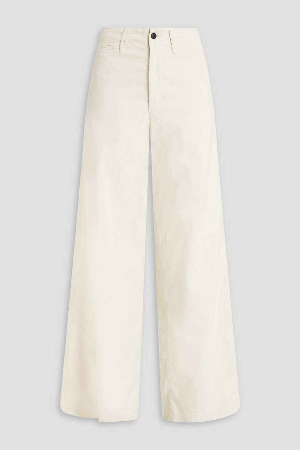 Rag & Bone Stretch-cotton Twill Wide-leg Pants In Ecru