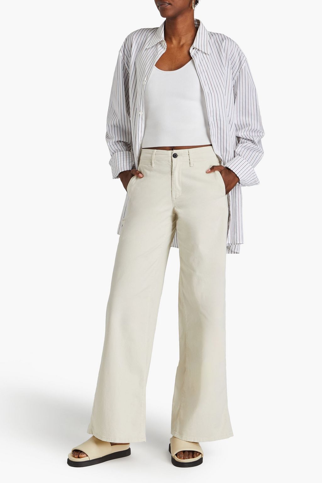 RAG & BONE Sofie cotton-blend twill wide-leg pants