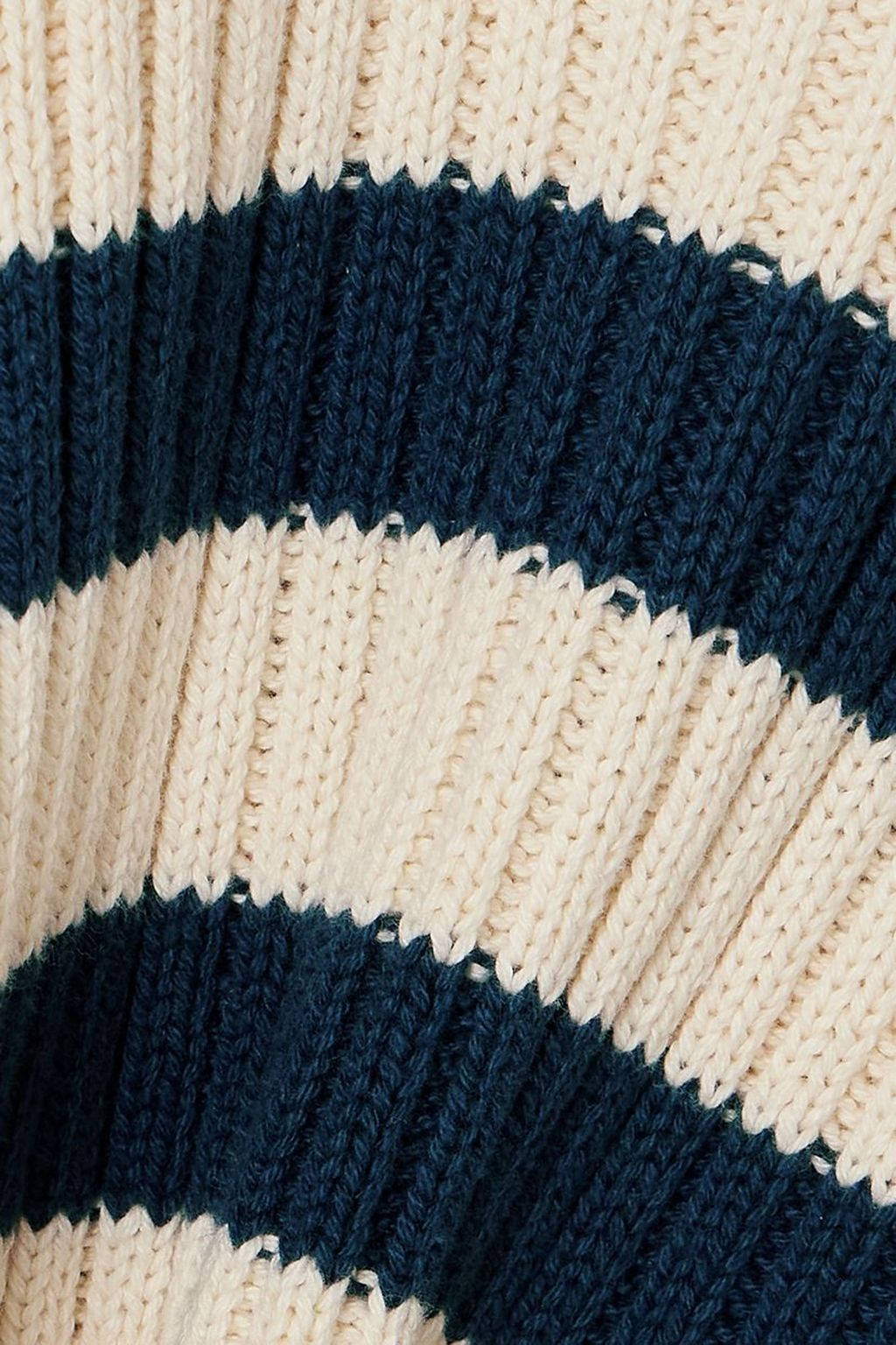DENIMIST リブニットコットン セーター ストライプ柄