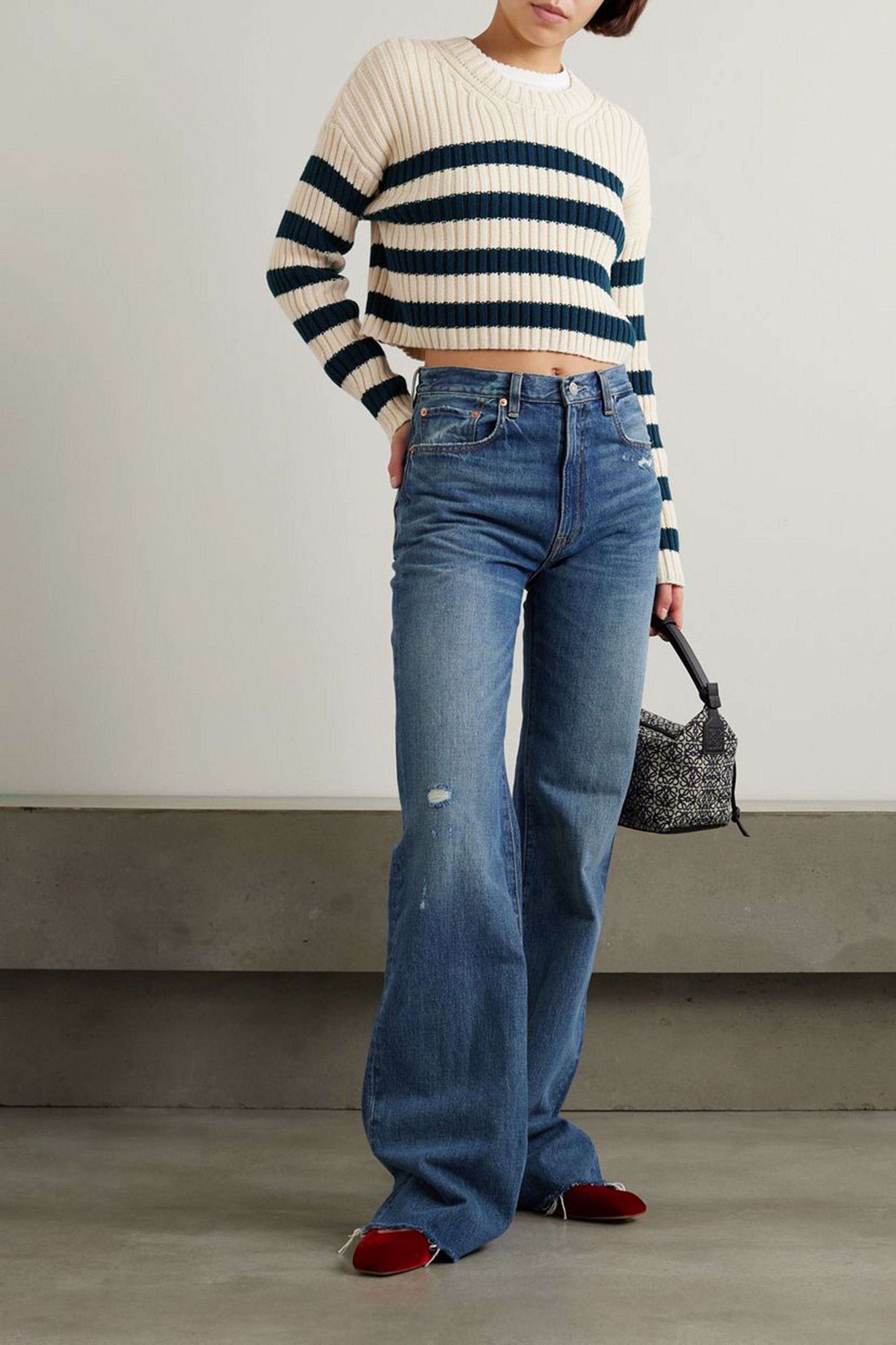 DENIMIST Ribbed striped cotton sweater