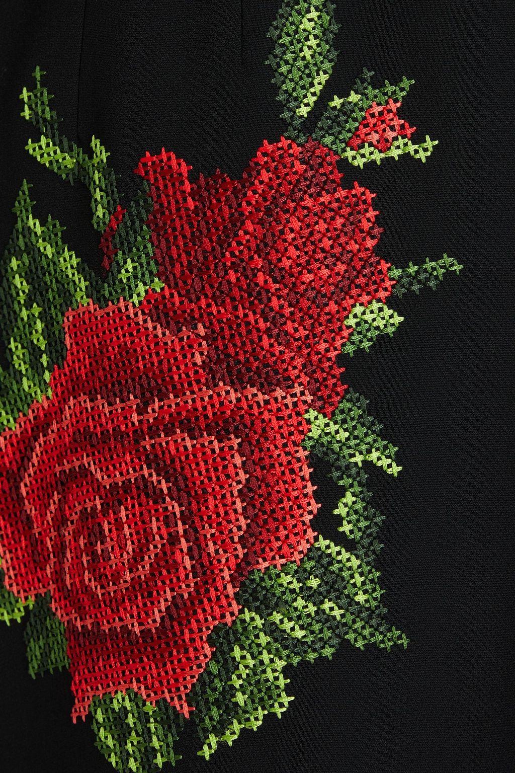 DOLCE&GABBANA فستان قصير مصنوع من الكريب بتصميم مطرّز