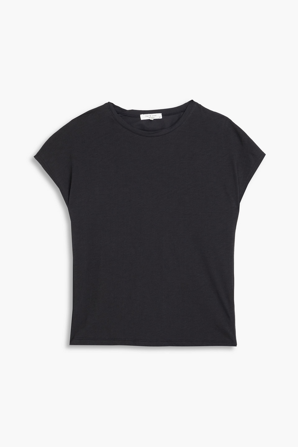 Rag & Bone The Slub Pleat Tee Pima Cotton-jersey T-shirt In Black