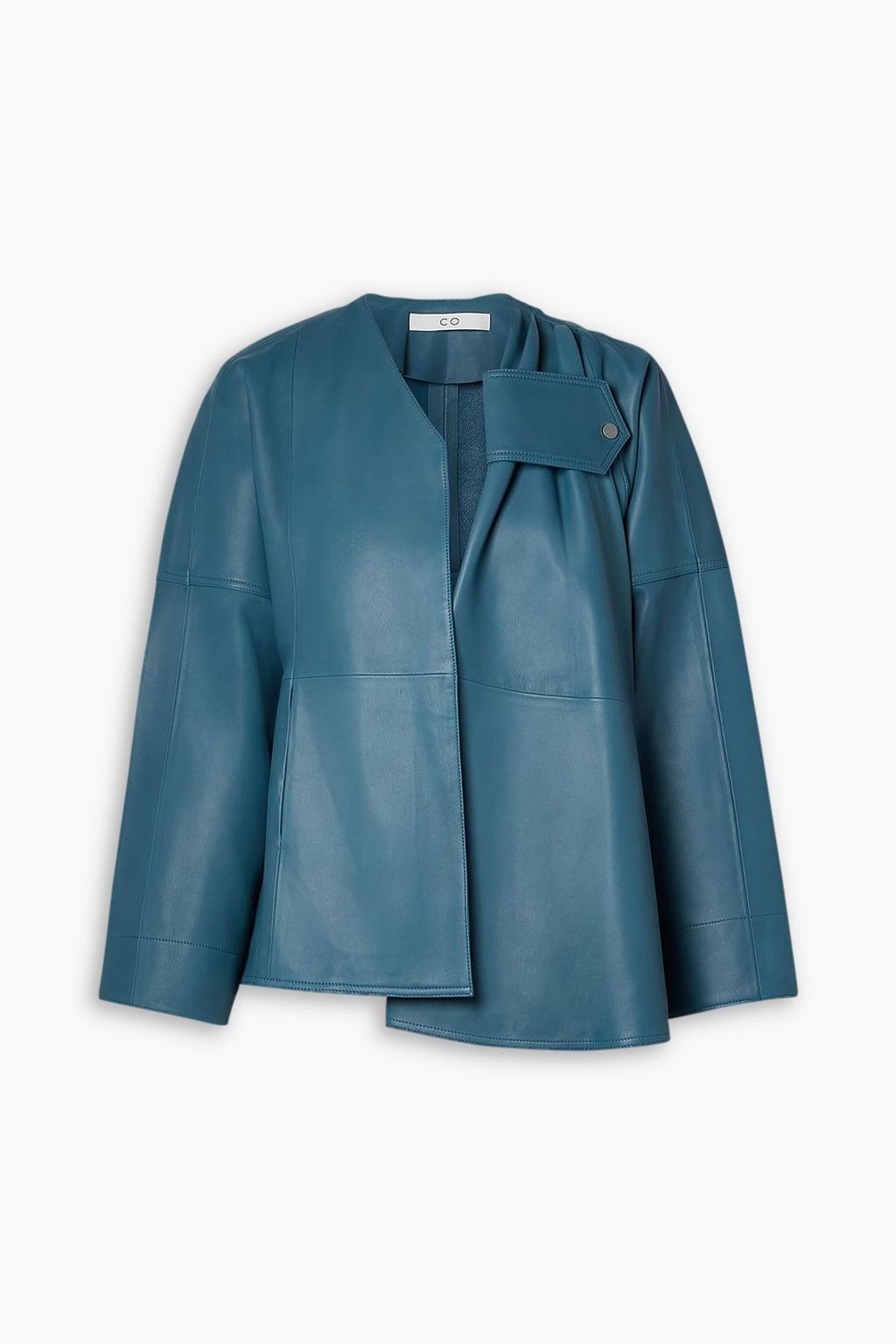 CO Asymmetric draped leather jacket THE OUTNET