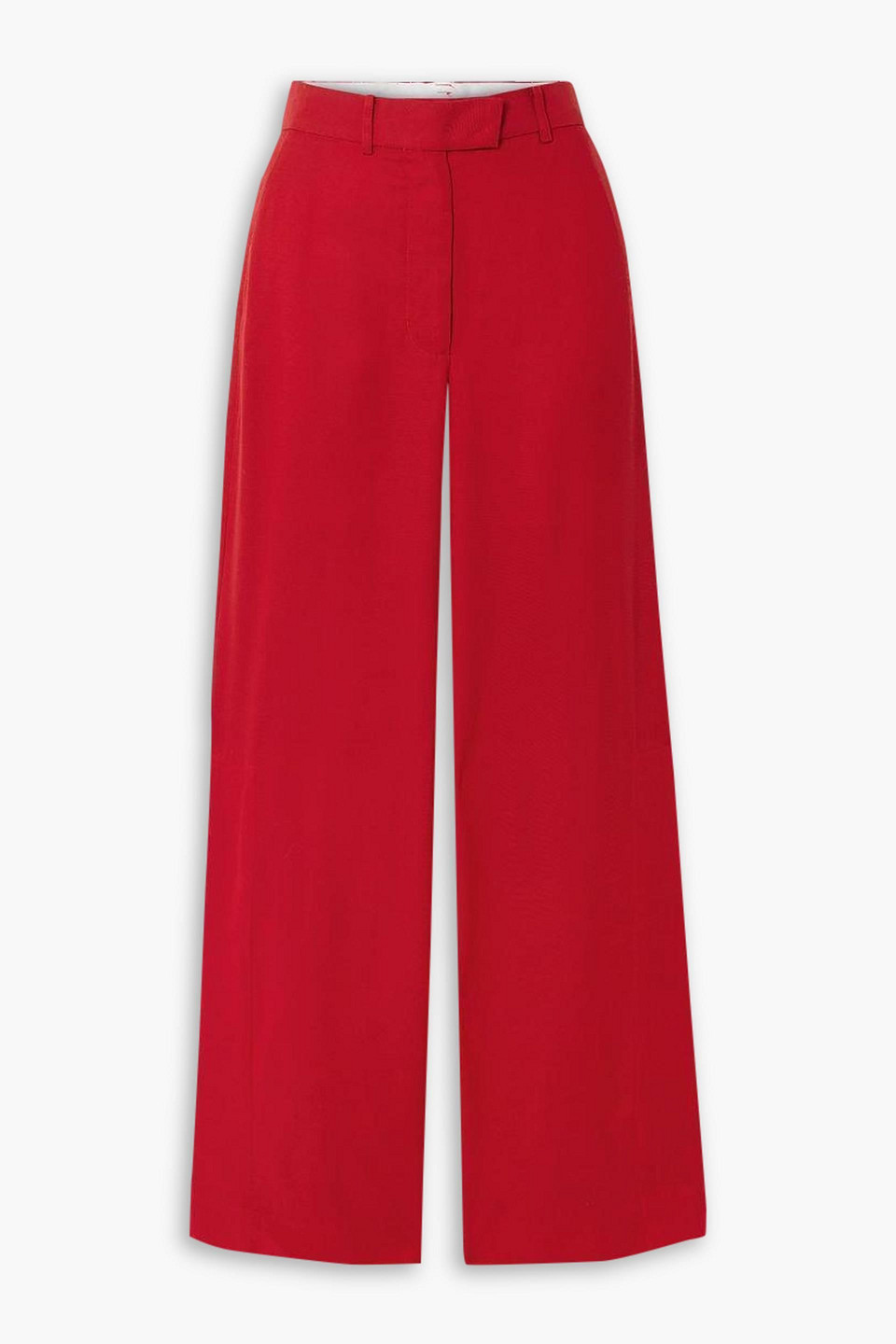 Apiece Apart Alba Crepe Wide-leg Trousers In Purpurrot