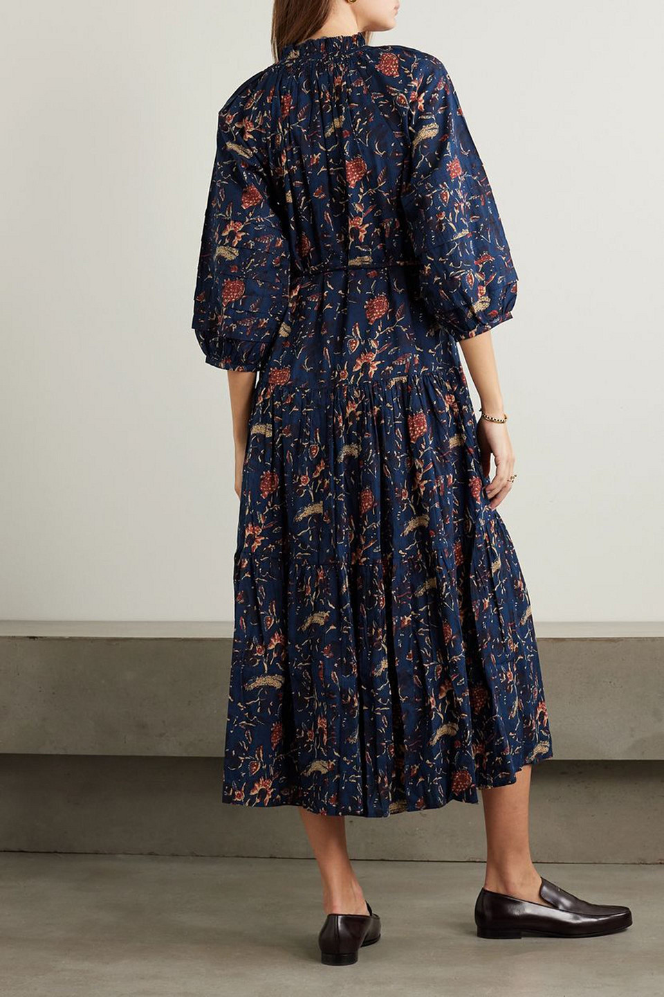 APIECE APART Trinidad belted tiered printed cotton-poplin maxi dress |  Smart Closet
