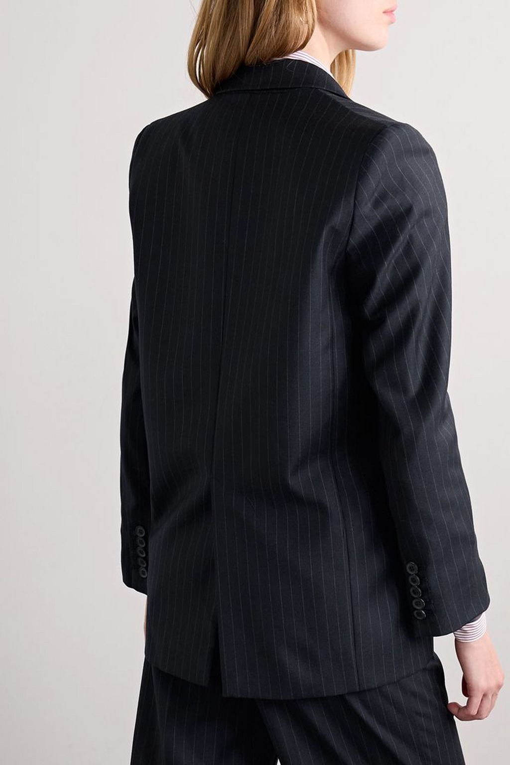 BEARE PARK Sylvie pinstriped wool-twill blazer