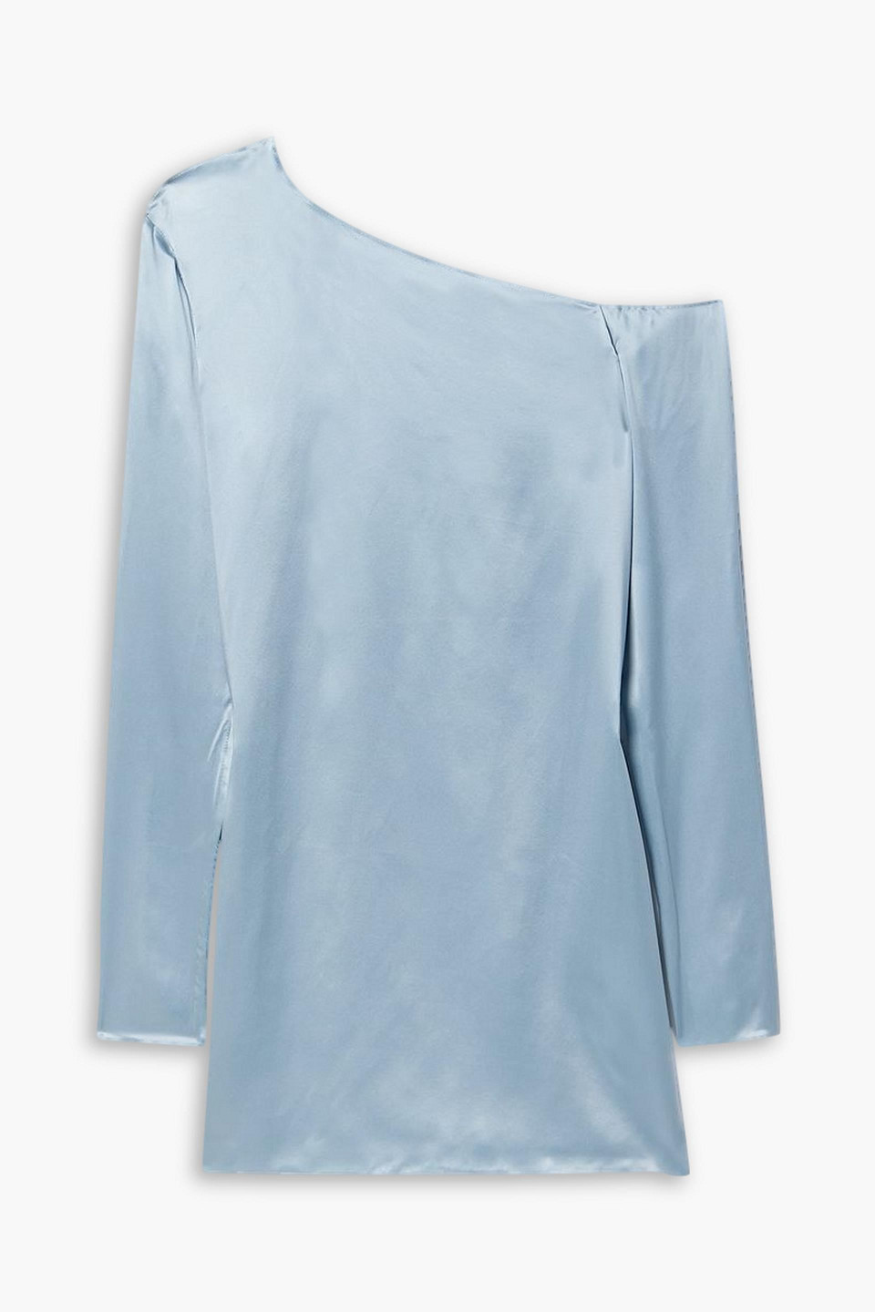 Beare Park One-shoulder Silk-satin Blouse In Himmelblau