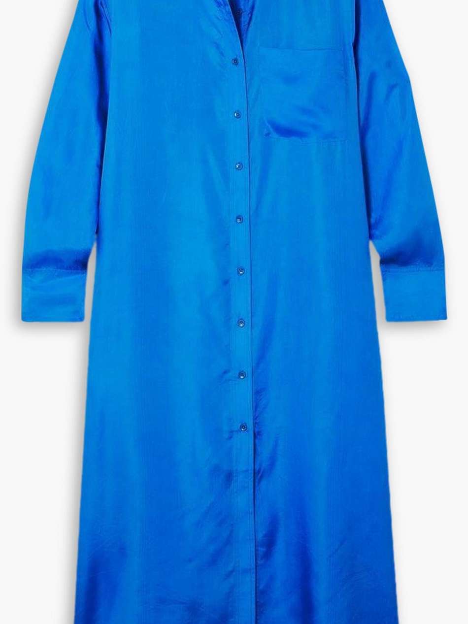 viva silk-satin shirt dress