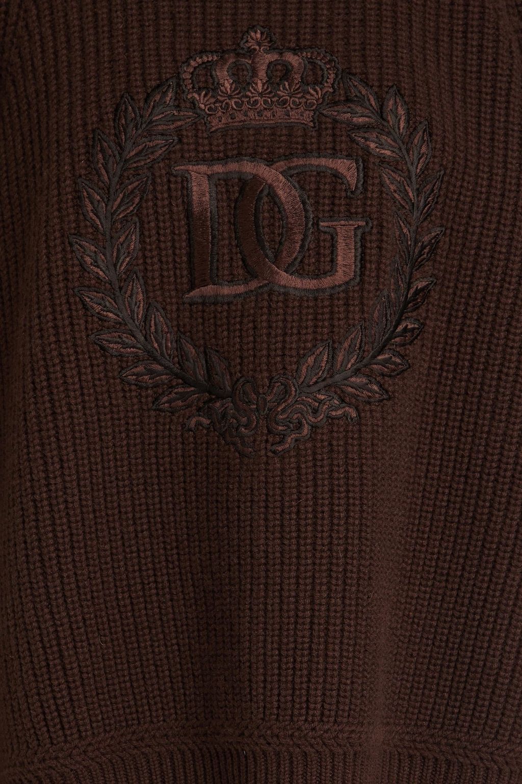 DOLCE&GABBANA 자수 장식 리브 캐시미어 스웨터