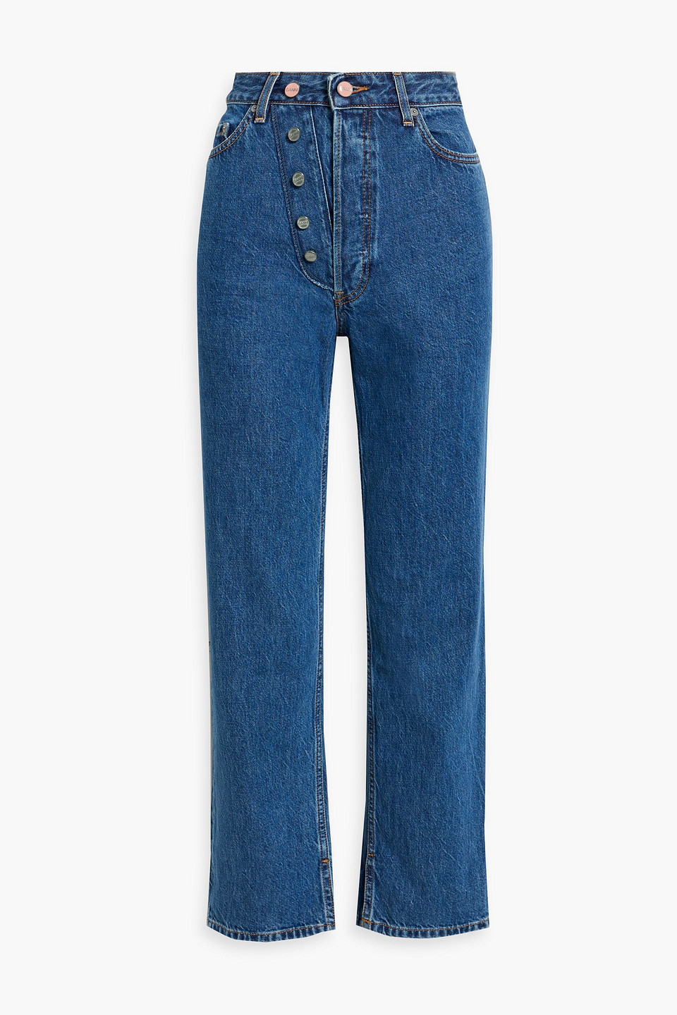 GANNI - Figni high-rise straight-leg jeans - Blue - 25W-32L