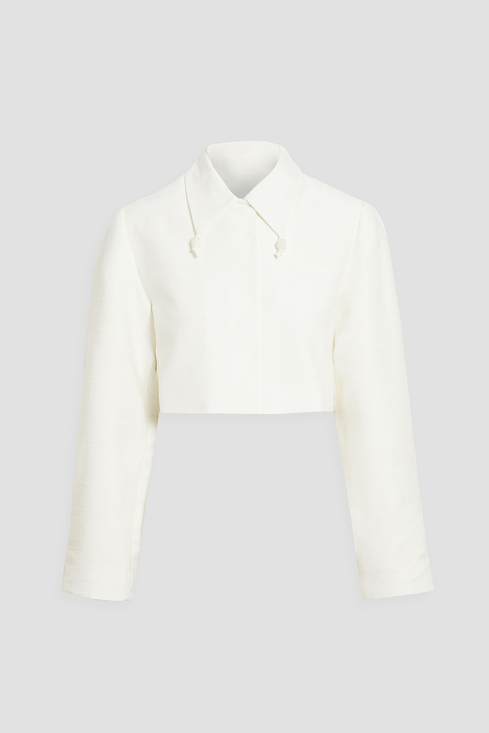 Ganni Linen-blend Blazer In Off-white