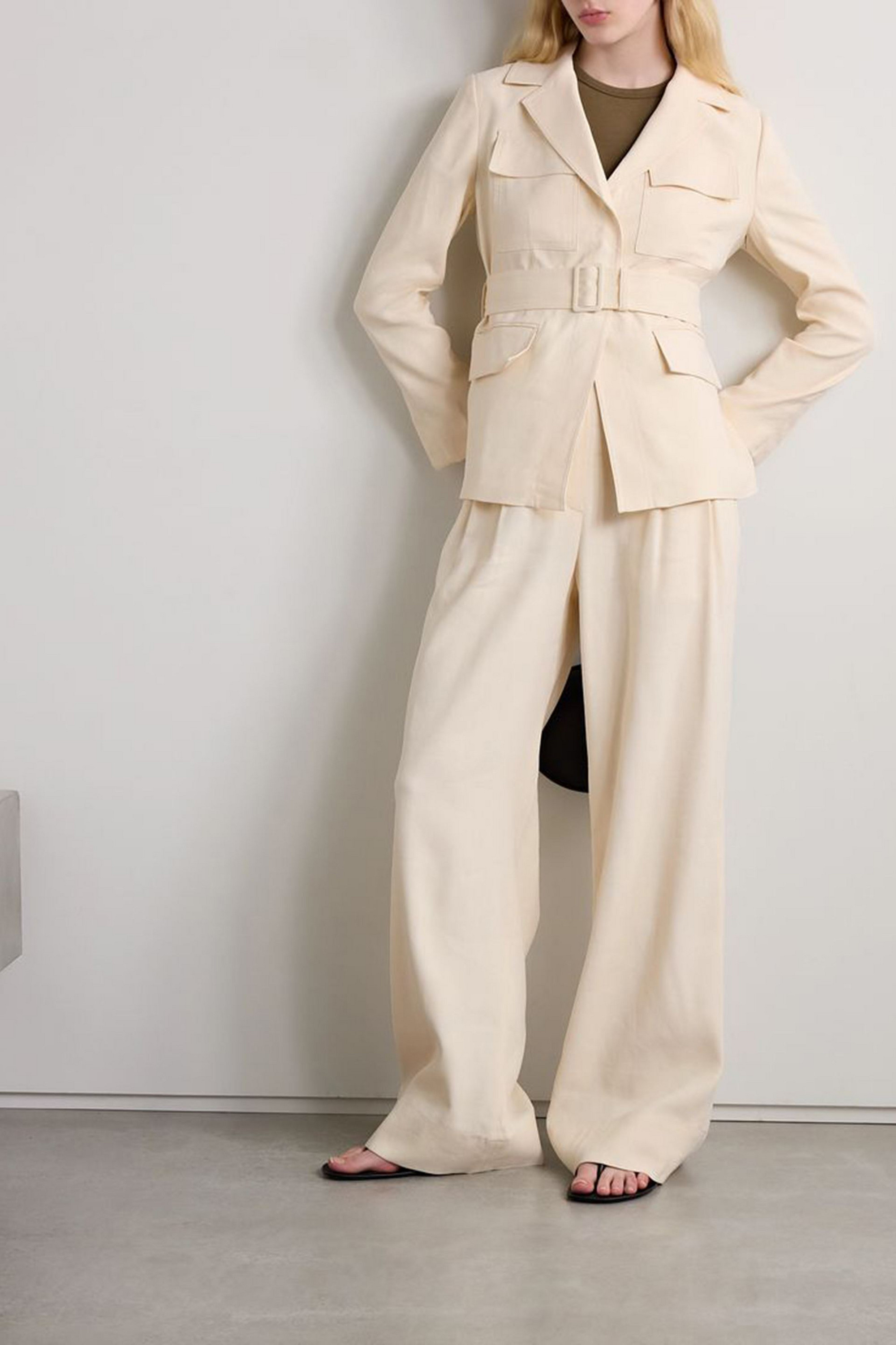 A.L.C. Savannah belted linen-blend twill jacket