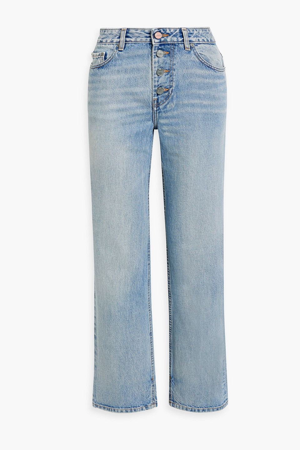 High-rise straight-leg jeans