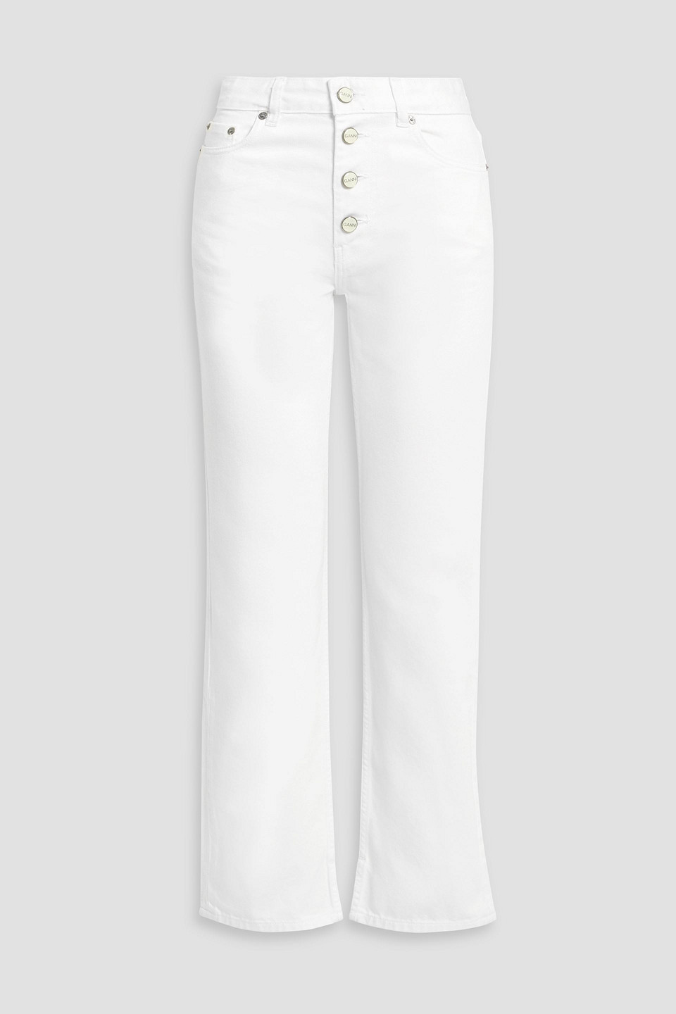 Ganni High-rise Straight-leg Jeans In White
