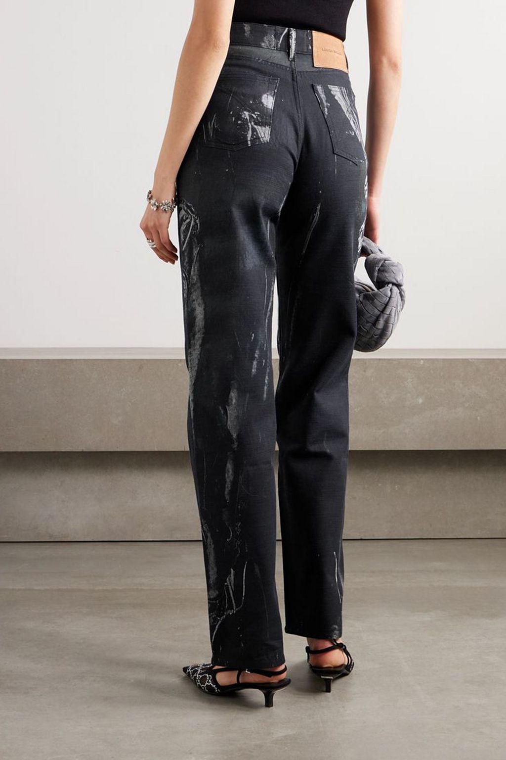 LOUISA BALLOU Printed high-rise straight-leg jeans
