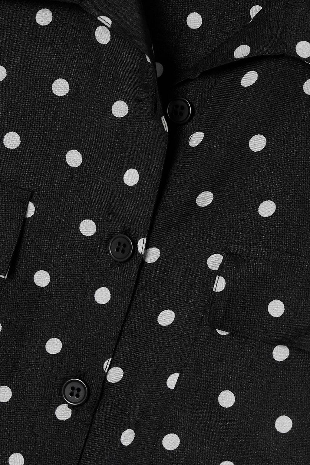 LESLIE AMON Timeless polka-dot modal and silk-blend shirt