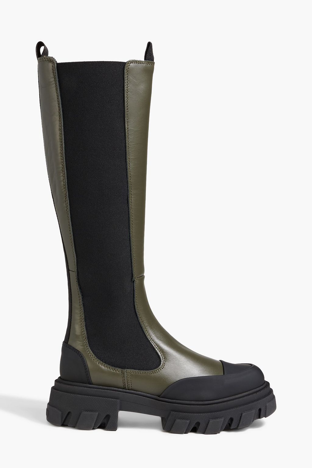 Leather knee boots army green EU 36