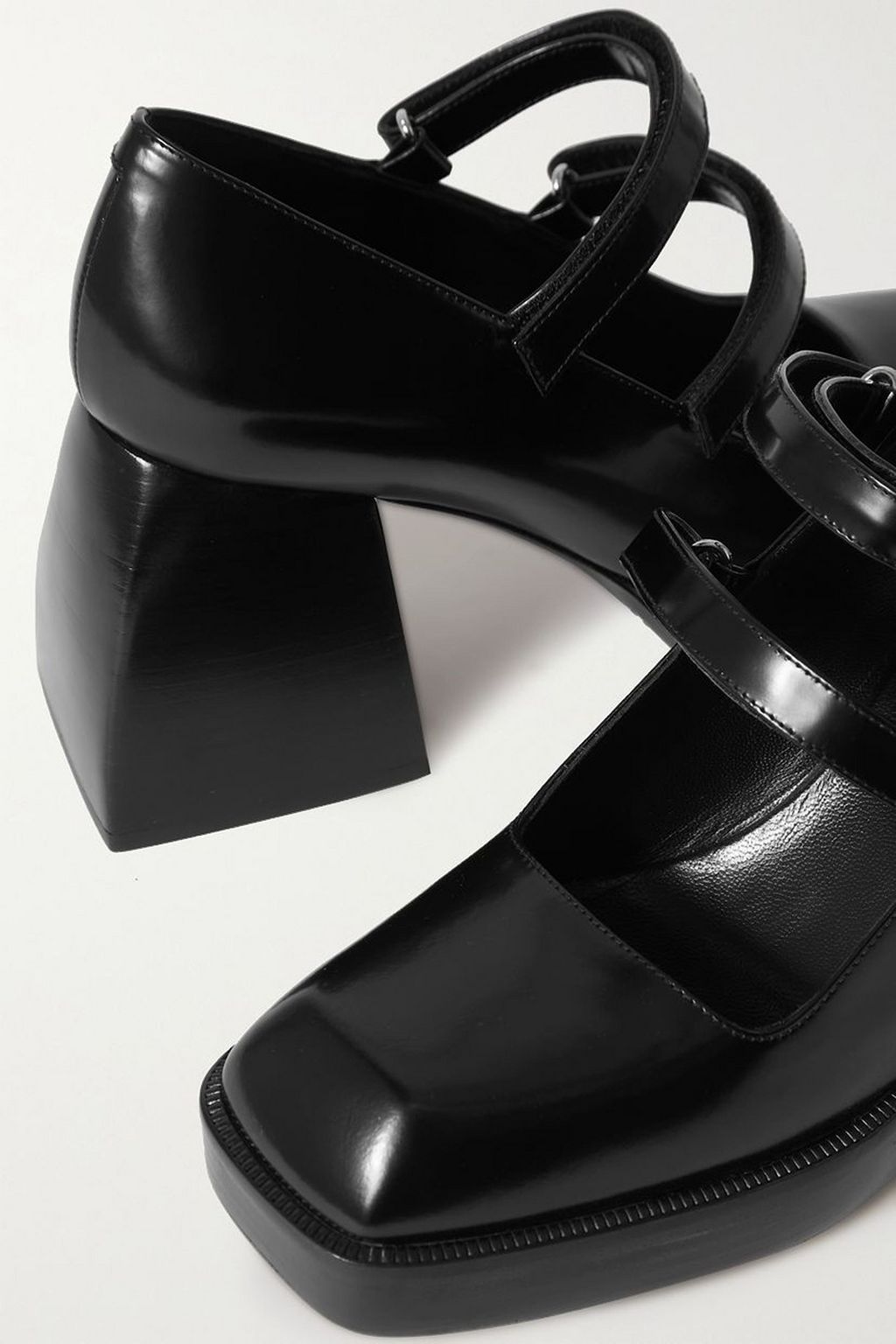NODALETO Bulla Babies glossed-leather platform Mary Jane pumps