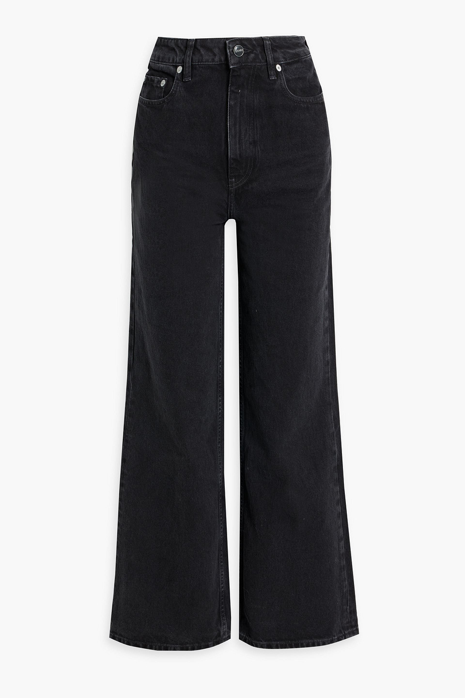 Ganni High-rise Wide-leg Jeans In Black