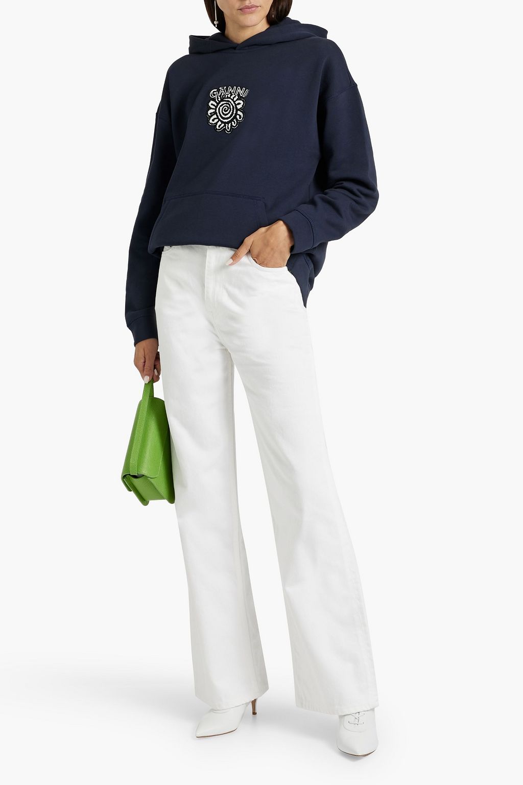 GANNI High-rise wide-leg jeans