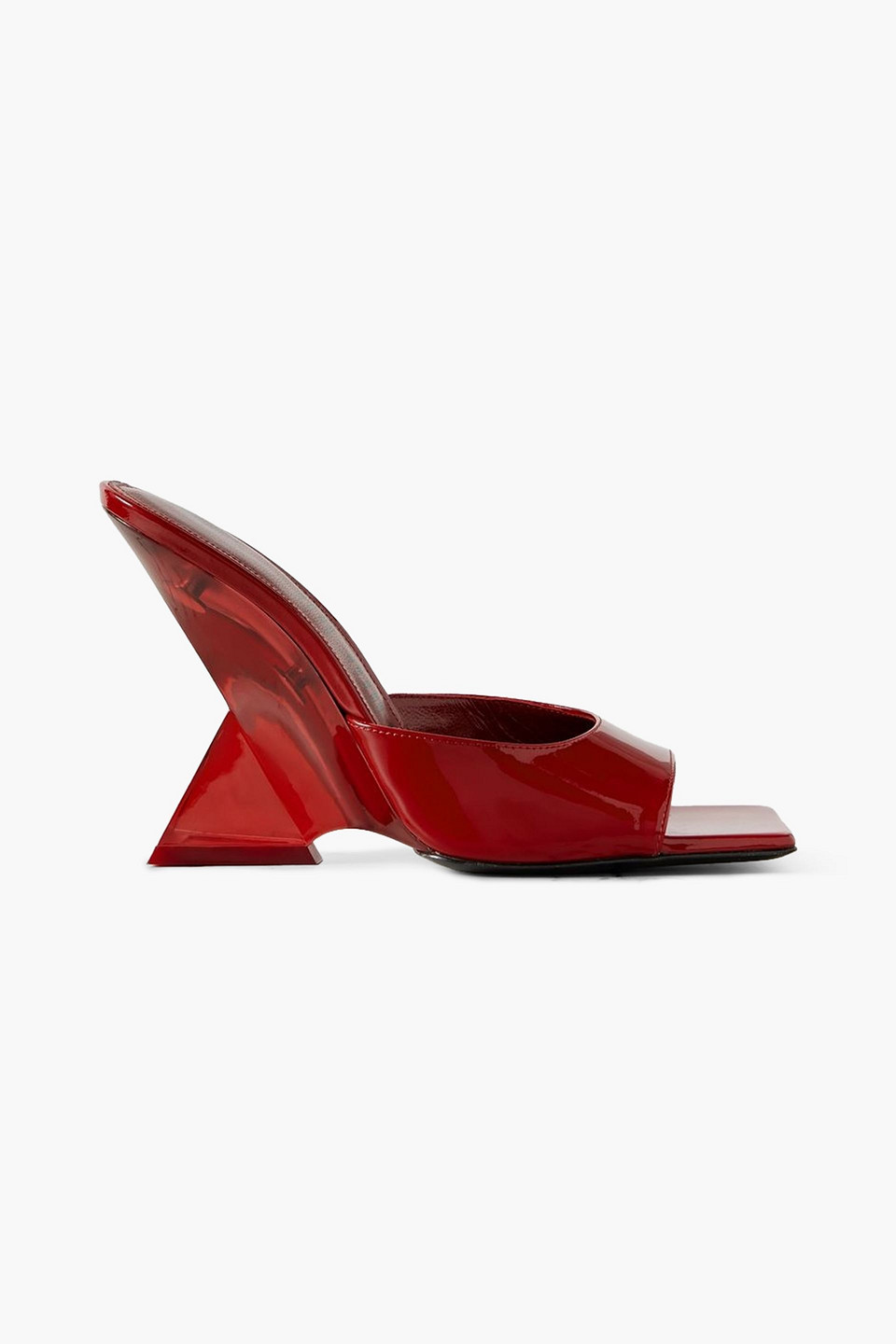 Attico Cheope Patent-leather Mules In Red