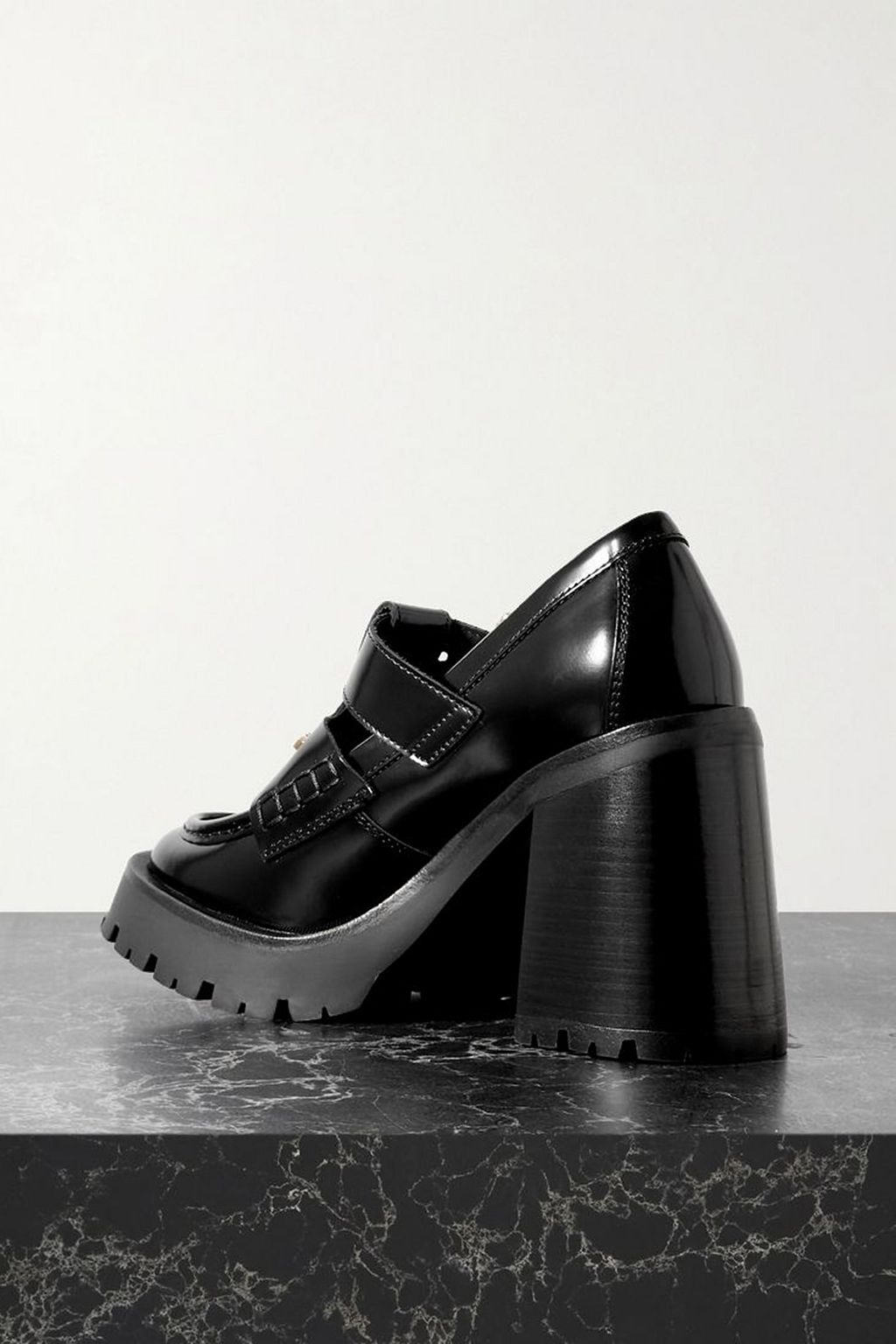 ALEXANDER WANG Carter embellished patent-leather platform pumps