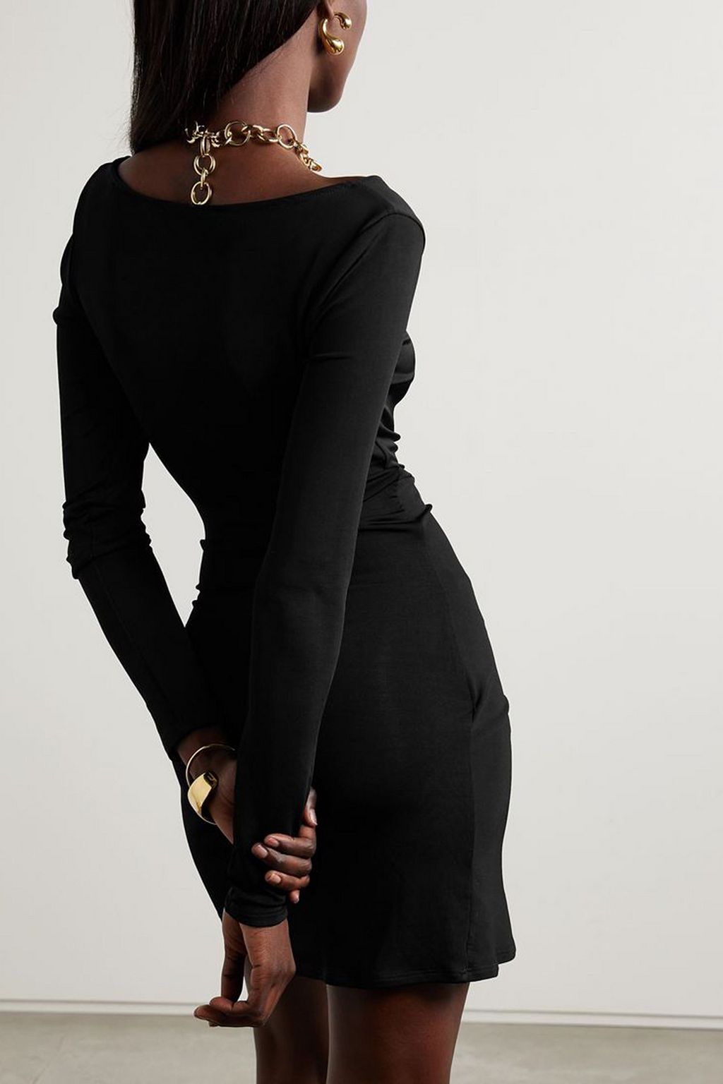 LOUISA BALLOU Summer Solstice Minikleid aus Stretch-Jersey mit Wickeleffekt