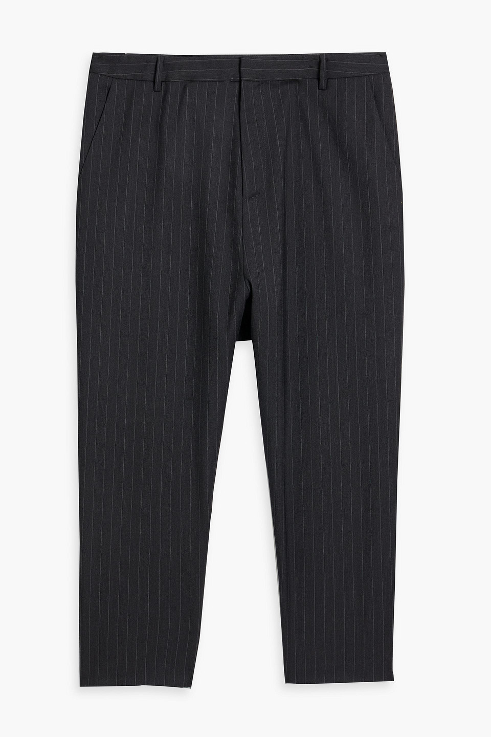 Nili Lotan Paris Pinstriped Wool-blend Tapered Pants In Charcoal