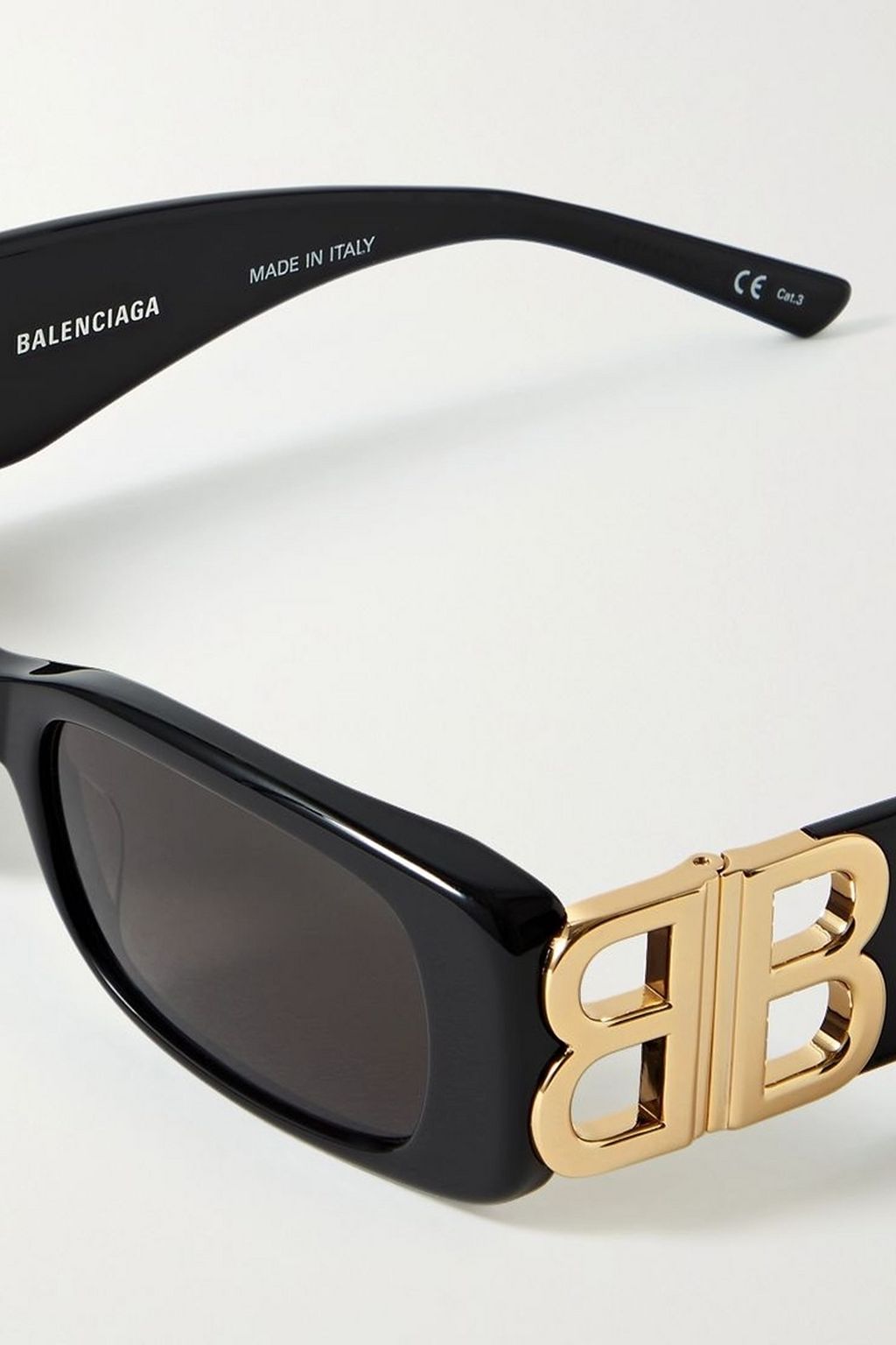 BALENCIAGA Dynasty BB square-frame acetate and gold-tone sunglasses