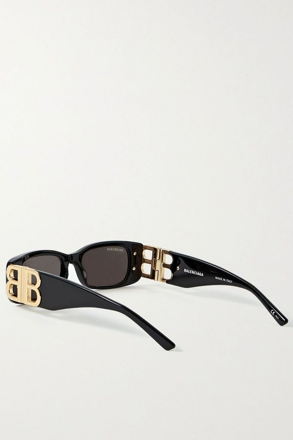 BALENCIAGA Dynasty BB square-frame acetate and gold-tone sunglasses